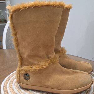 Timberland Chestnut Snow Mukluk Pull on Fur Lined Boots Size 7.5